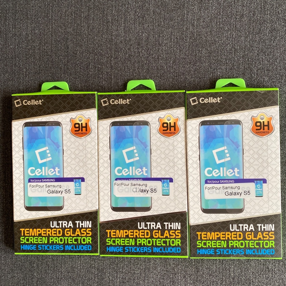 (Pack of 3) Ultra Thin Tempered Glass Protectors for Samsung Galaxy S5